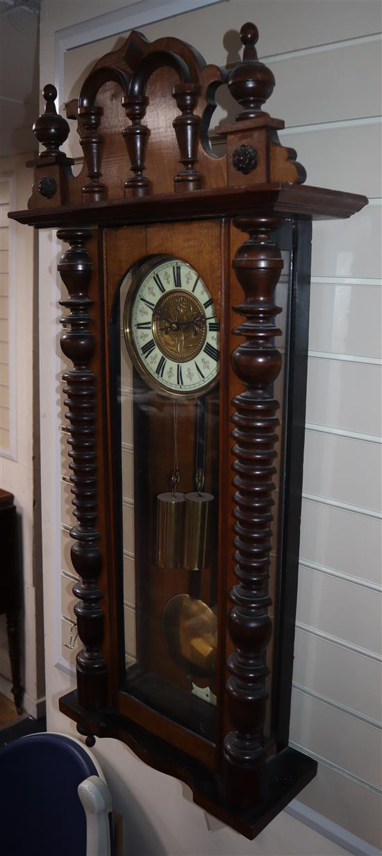 A Vienna regulator wall clock H.120cm